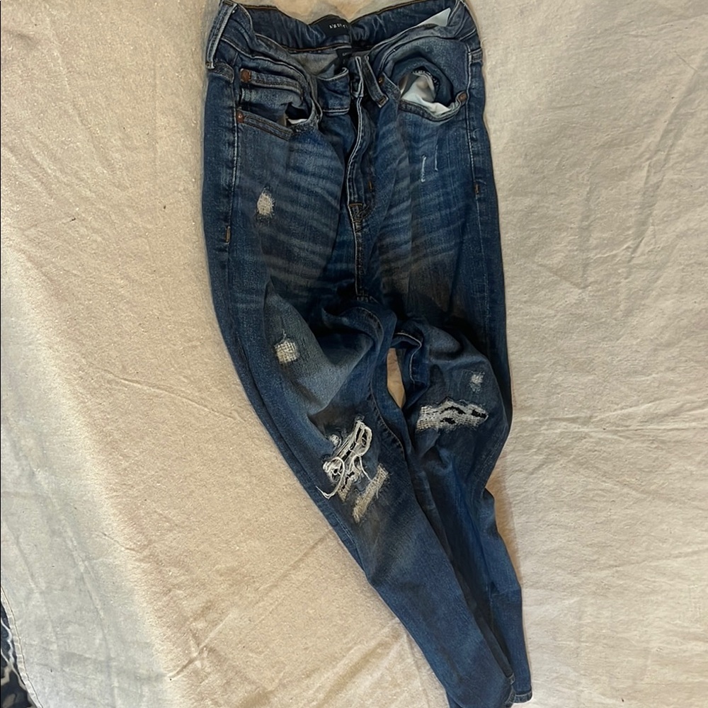 Mens Aeropostale Distressed Blue Jeans Slim Straight 32/34